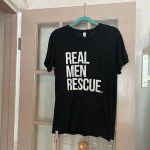 Real Men Rescue Black T-shirt